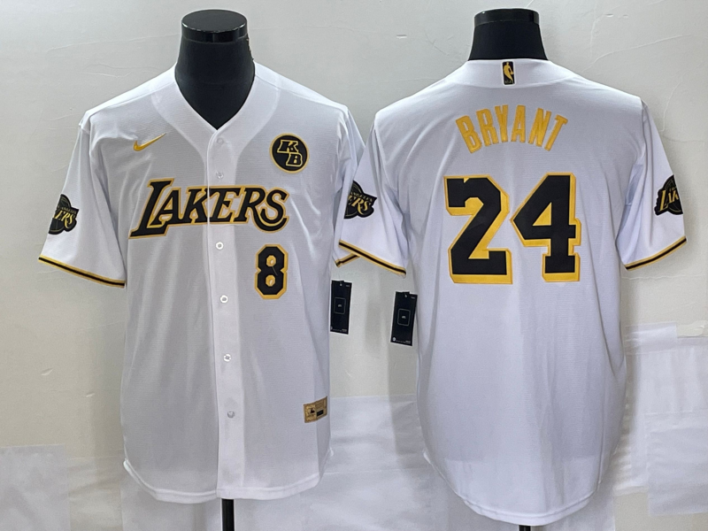 Men Los Angeles Lakers 24 Bryant white 2023 NBA Jersey style 4